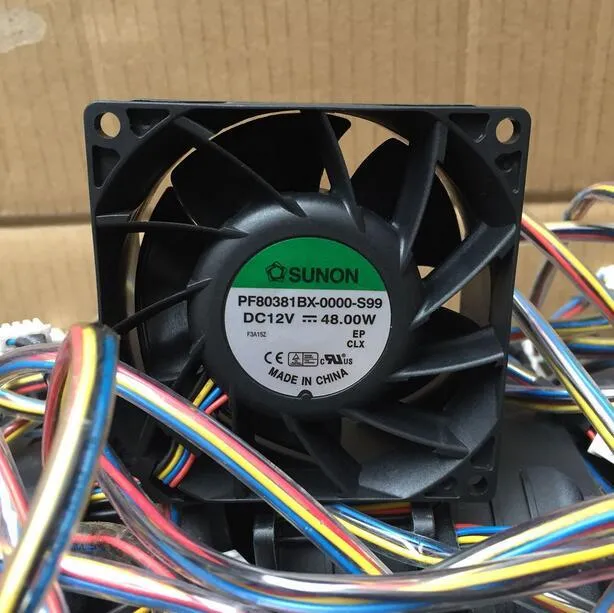 SUNON PF80381BX-0000-S99 DC12V 4A 48W 4-Lines Violent Booster Cooling Fan SUNON PF80381BX-0000-S99 DC12V 4A 48W 4-Lines Violent Booster Cooling Fan
