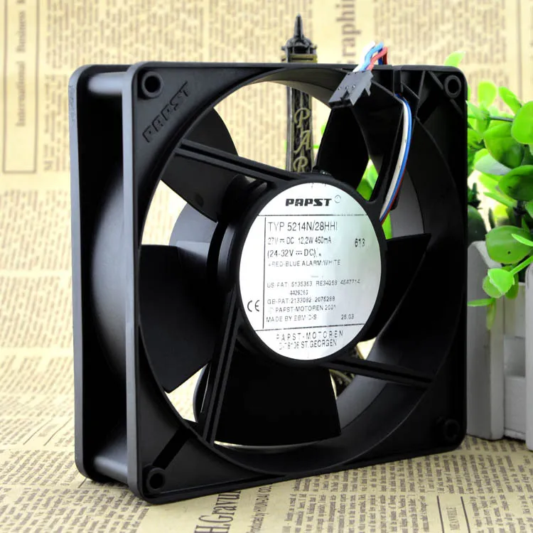 PAPST TYP 5214N/28HHI 27V 12.2W 450mA 127mm axial fan PAPST TYP 5214N/28HHI 27V 12.2W 450mA 127mm axial fan