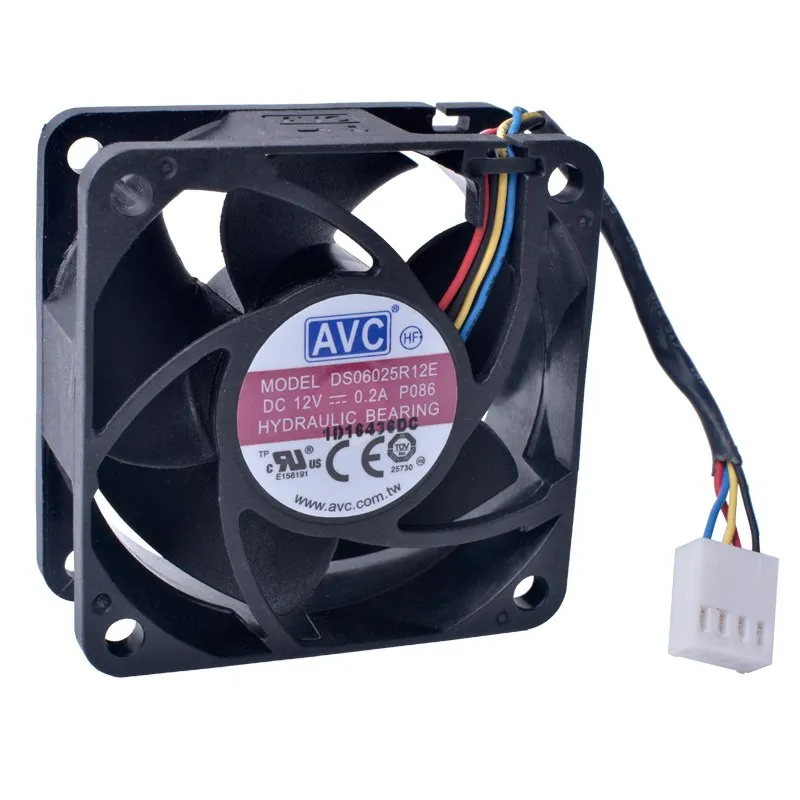 AVC DS06025R12E DC12V 0.2A 4wire hydraulic bearing fan AVC DS06025R12E DC12V 0.2A 4wire hydraulic bearing fan