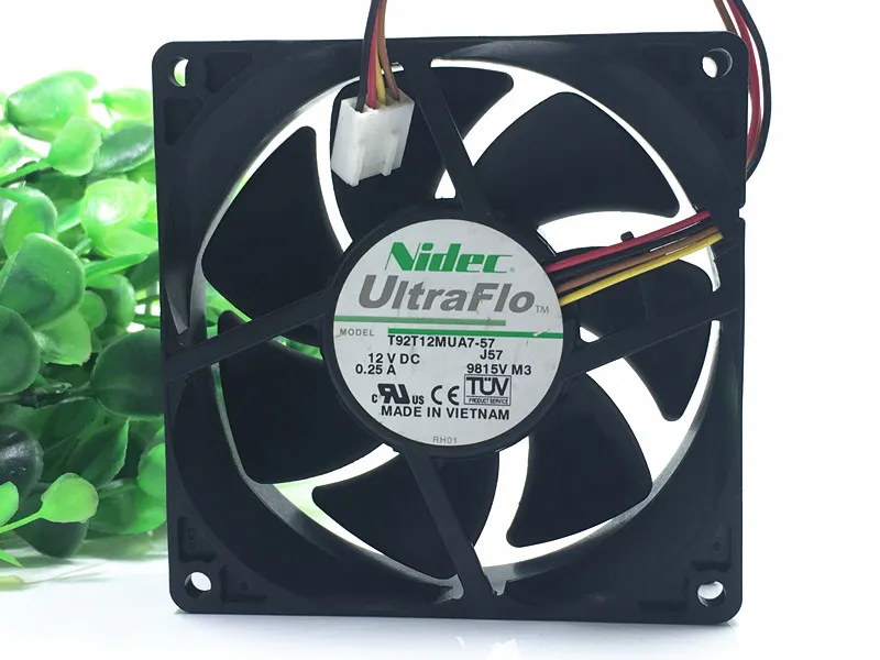 Nidec T92T12MUA7-57 12V 0.25A 4-wire temperature controlled mute fan Nidec T92T12MUA7-57 12V 0.25A 4-wire temperature controlled mute fan