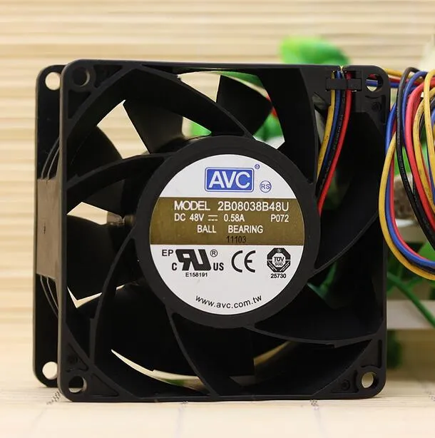 AVC 2B08038B48U DC48V 0.58A 8cm 4-line PWM dual ball cooling fan AVC 2B08038B48U DC48V 0.58A 8cm 4-line PWM dual ball cooling fan