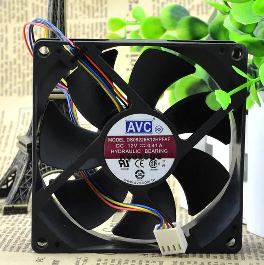 AVC DS09225R12HPFAF 12V 0.41A 4 wire PWM CPU cooling chassis fan AVC DS09225R12HPFAF 12V 0.41A 4 wire PWM CPU cooling chassis fan