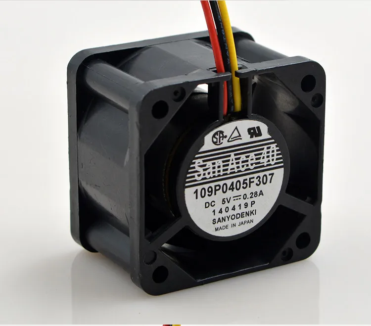 Sanyo 109P0405F307 5V 0.28A 4CM double ball bearing 3-wire cooling fan Sanyo 109P0405F307 5V 0.28A 4CM double ball bearing 3-wire cooling fan