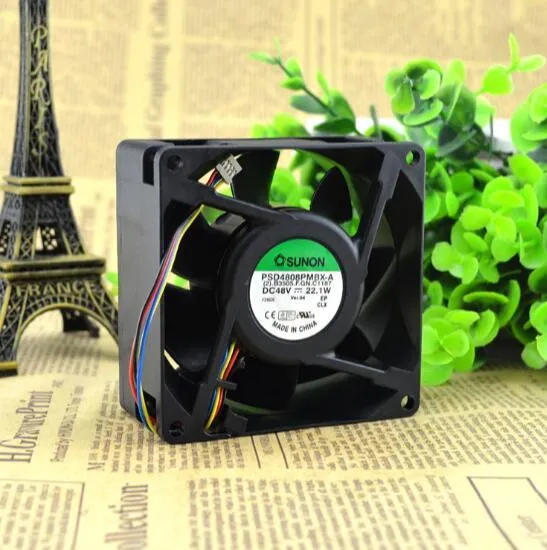 SUNON PSD4808PMBX-A DC48V 8cm 4-line Cooling Fan Radiator SUNON PSD4808PMBX-A DC48V 8cm 4-line Cooling Fan Radiator