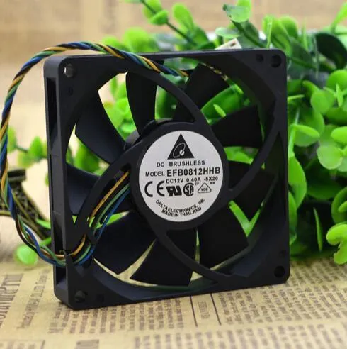 Delta EFB0812HHB 12V 80*80*15mm 0.4A 4-line PWM intelligent temperature control cooling fan Delta EFB0812HHB 12V 80*80*15mm 0.4A 4-line PWM intelligent temperature control cooling fan