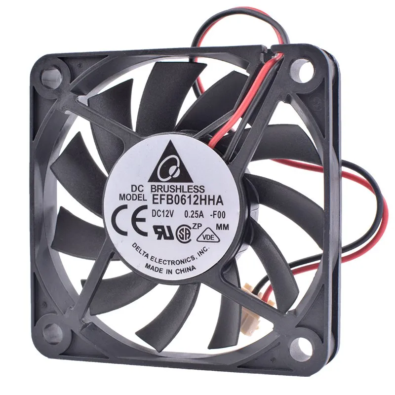 Delta EFB0612HHA 6cm 60mm 12V 0.25A Double ball bearing large air volume cooling fan Delta EFB0612HHA 6cm 60mm 12V 0.25A Double ball bearing large air volume cooling fan