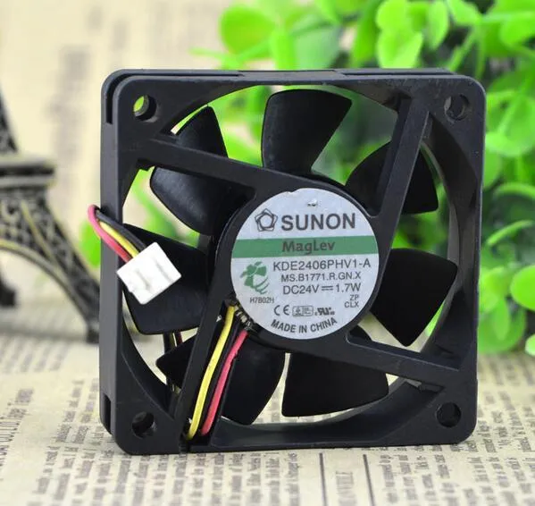 SUNON KDE2406PHV1-A DC 24V 1.7W 3-line Cooling fan SUNON KDE2406PHV1-A DC 24V 1.7W 3-line Cooling fan