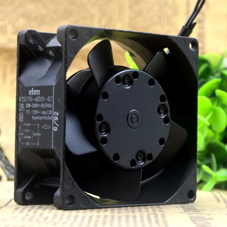 EBMPAPST W2S076-AD01-67 8CM 8-240V/110-1V server inverter AC axial Cooling fan EBMPAPST W2S076-AD01-67 8CM 8-240V/110-1V server inverter AC axial Cooling fan