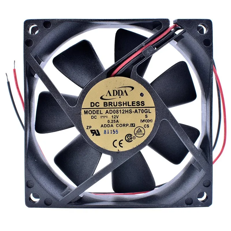 ADDA AD0812HS-A70GL DC12V 0.25A 2wire cooling fan ADDA AD0812HS-A70GL DC12V 0.25A 2wire cooling fan
