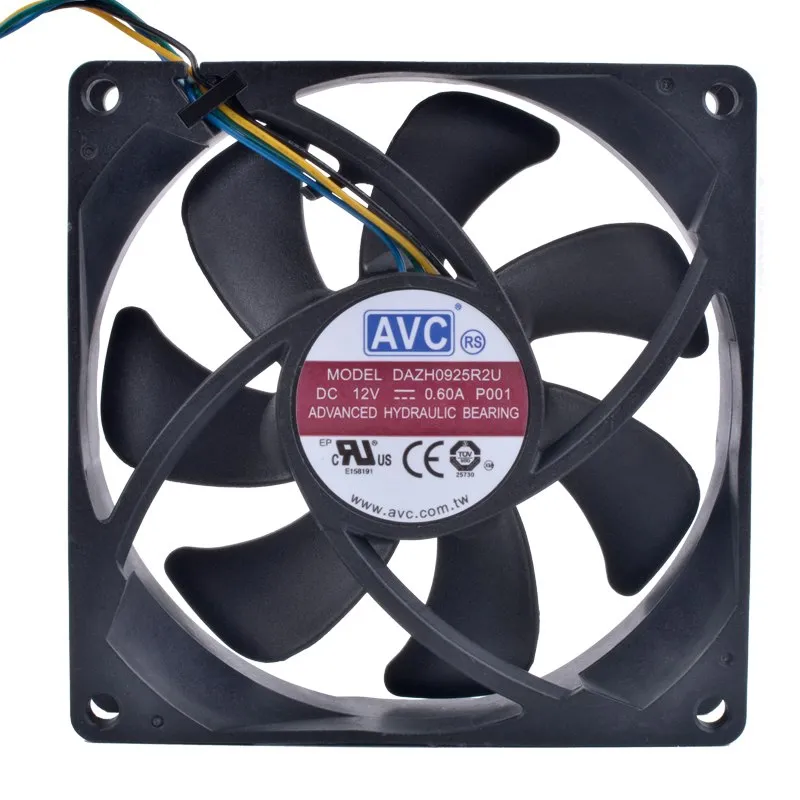 AVC DAZH0925R2U 12V 0.60A 4pin PWM high volume air cooling fan AVC DAZH0925R2U 12V 0.60A 4pin PWM high volume air cooling fan