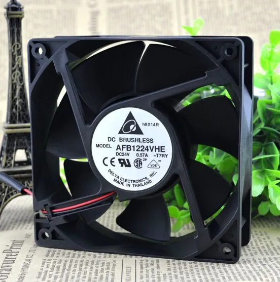 Delta AFB1224VHE 24V 0.57A 12cm120*120*38 2wire converter cooling fan Delta AFB1224VHE 24V 0.57A 12cm120*120*38 2wire converter cooling fan