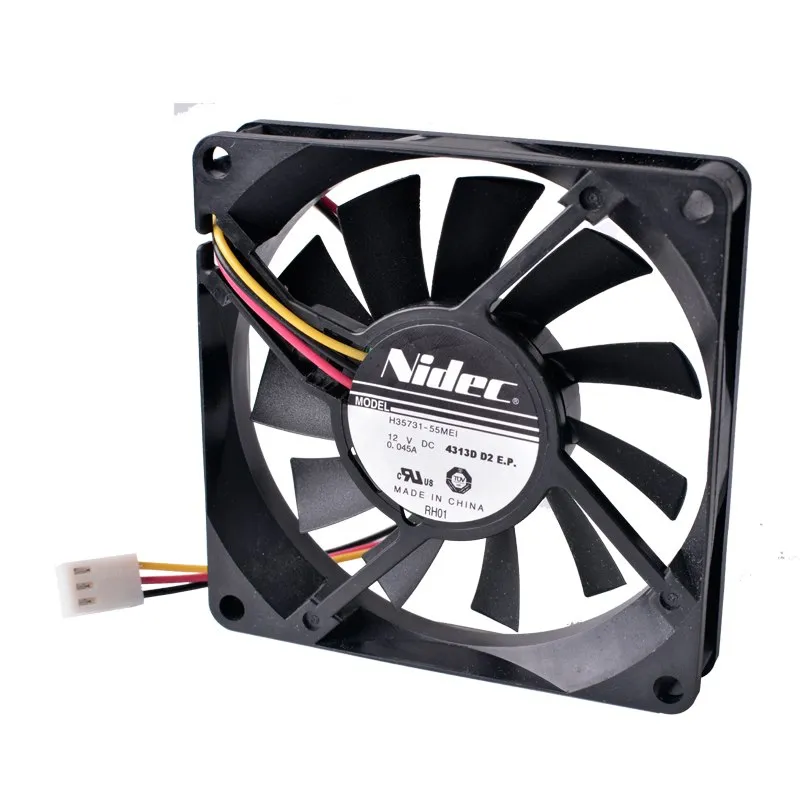 Nidec H35731-55MEI 12V 0.045a 8cm ultra-thin cooling fan. Nidec H35731-55MEI 12V 0.045a 8cm ultra-thin cooling fan.