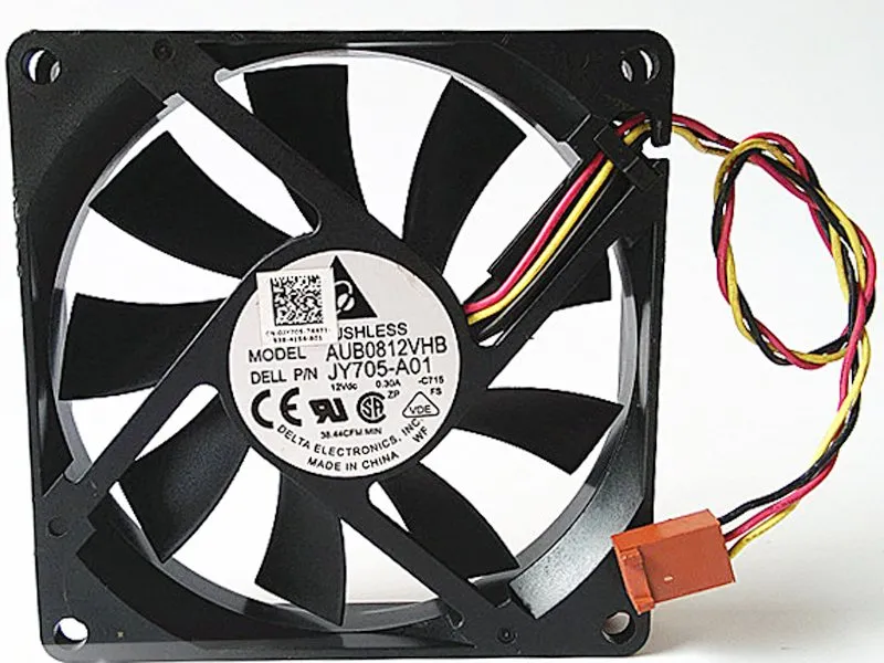 DELTA AUB0812VHB 80x80x15mm DC12V 0.30A Cooling Fan DELTA AUB0812VHB 80x80x15mm DC12V 0.30A Cooling Fan