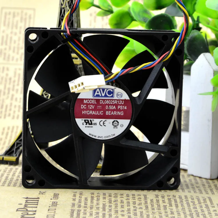 AVC DL08025R12U 12V 0.5A PWM Hydraulic Bearing cooling fan AVC DL08025R12U 12V 0.5A PWM Hydraulic Bearing cooling fan