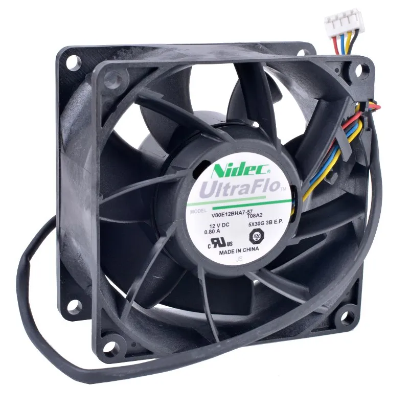 Nidec V80E12BHA7-57 12V 0.80A Double ball bearing cooling fan Nidec V80E12BHA7-57 12V 0.80A Double ball bearing cooling fan