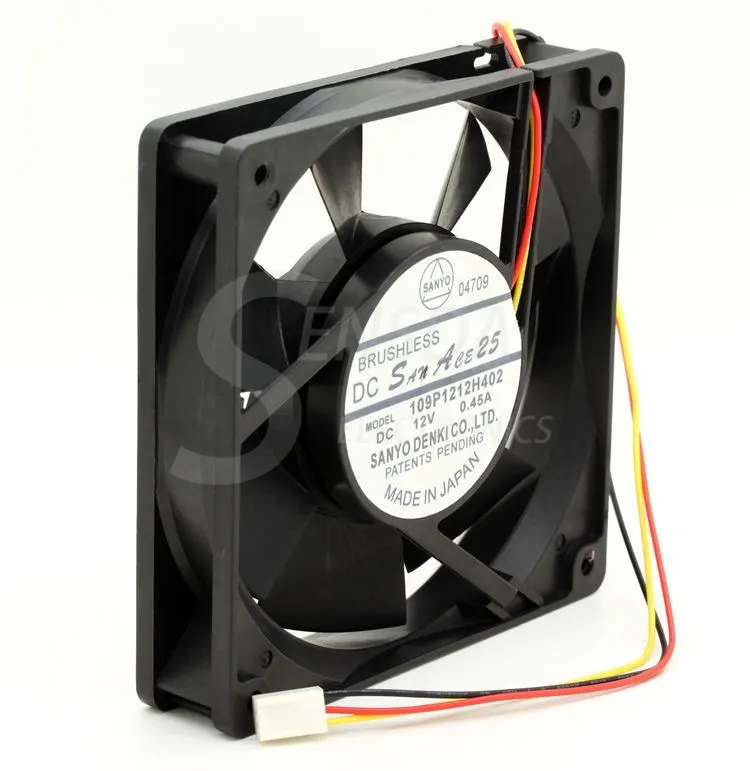 SANYO 109P1212H402 DC12V 0.45A 120x120x25mm server inverter cooling fans SANYO 109P1212H402 DC12V 0.45A 120x120x25mm server inverter cooling fans