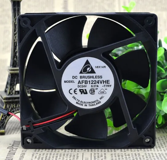 Delta AFB1224VHE 24V 0.57A 12cm120*120*38 2wire converter cooling fan Delta AFB1224VHE 24V 0.57A 12cm120*120*38 2wire converter cooling fan