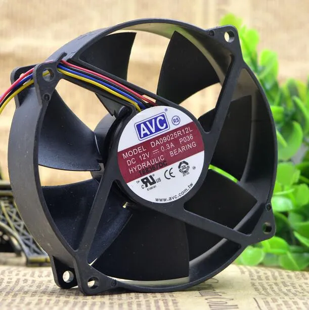 AVC DA09025R12L 9CM 0.3A DC 12V CPU 4-Line Silent speed control cooling fan AVC DA09025R12L 9CM 0.3A DC 12V CPU 4-Line Silent speed control cooling fan
