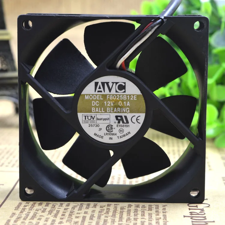AVC F8025B12E DC12V 0.1A 3 line double ball bearing cooling fan AVC F8025B12E DC12V 0.1A 3 line double ball bearing cooling fan