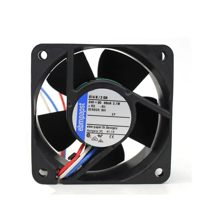 ebmpapst 614N/2GN 24V 88mA 2.1W 6cm axial cooling fan ebmpapst 614N/2GN 24V 88mA 2.1W 6cm axial cooling fan