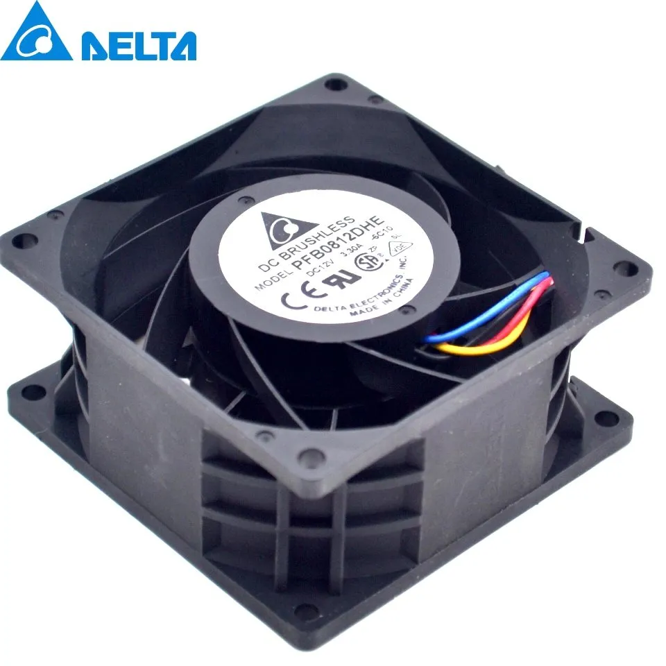 Delta PFB0812DHE 8CM 3.3A 12v 80 * 80 * 38mm Axial Cooling Fan Delta PFB0812DHE 8CM 3.3A 12v 80 * 80 * 38mm Axial Cooling Fan