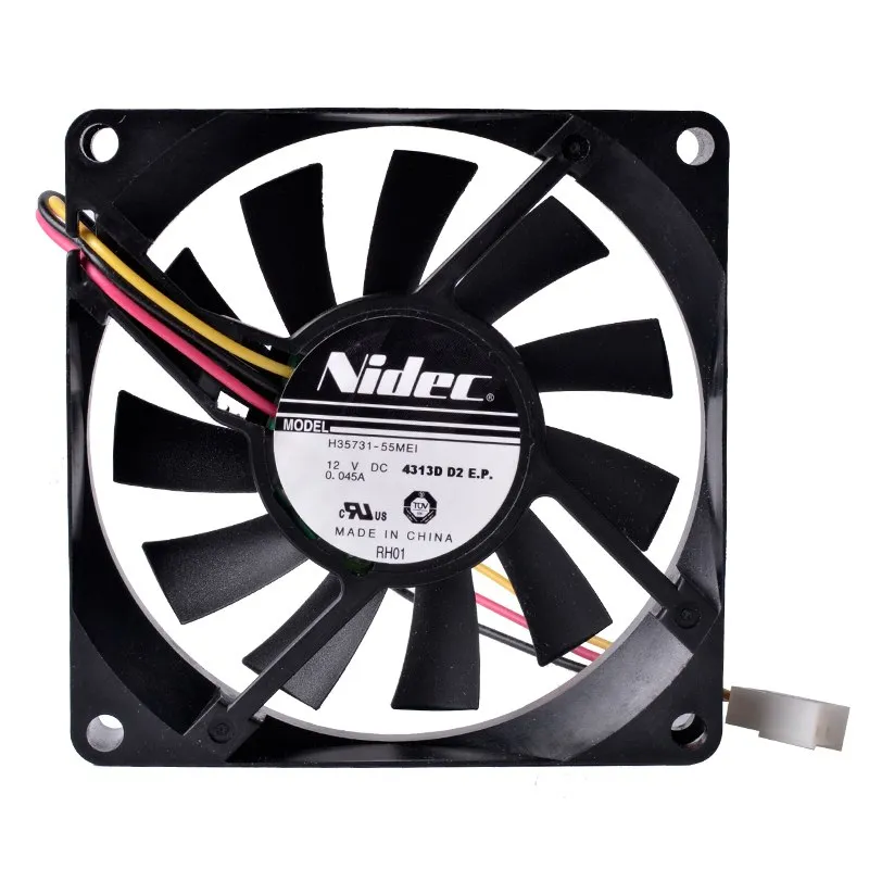 Nidec H35731-55MEI 12V 0.045a 8cm ultra-thin cooling fan. Nidec H35731-55MEI 12V 0.045a 8cm ultra-thin cooling fan.