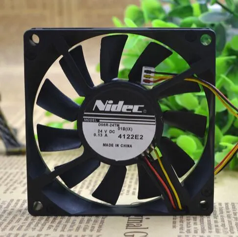 NIDEC D08R-24TM 01B (IX) 8CM 24V 0.13A 3Z08E2 3-Wire NBR Bearing Inverter Fan NIDEC D08R-24TM 01B (IX) 8CM 24V 0.13A 3Z08E2 3-Wire NBR Bearing Inverter Fan