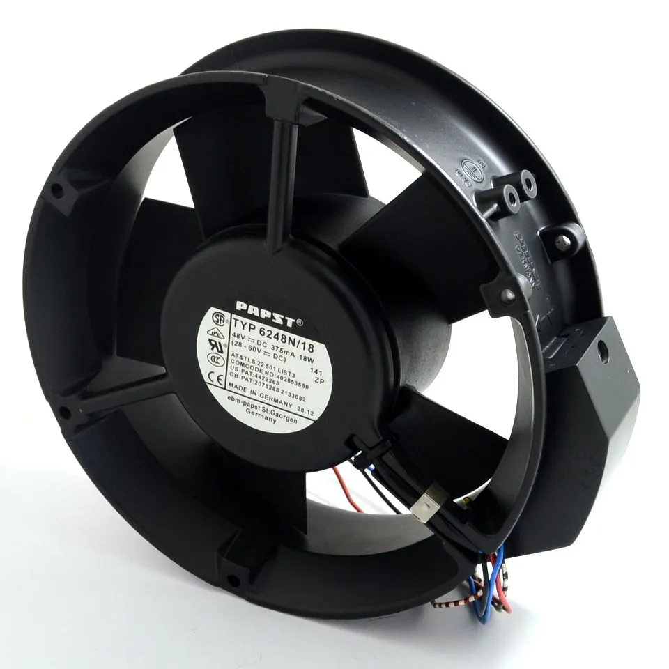 6248N/18 DC 48V 375mA 5-wire 6-pin connector 120mm Server Cooling Round fan 6248N/18 DC 48V 375mA 5-wire 6-pin connector 120mm Server Cooling Round fan