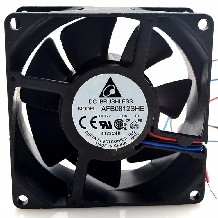 Delta AFB0812SHE DC 12V 1.0A dual ball bearing cooling fan Delta AFB0812SHE DC 12V 1.0A dual ball bearing cooling fan