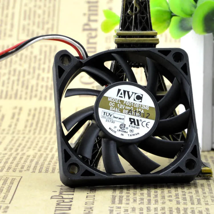 AVC F6010B12MS 60X60X10mm DC 12V 0.15A Dual Ball Bearing cooling fan AVC F6010B12MS 60X60X10mm DC 12V 0.15A Dual Ball Bearing cooling fan