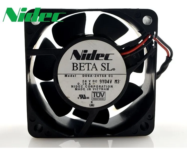 Nidec D06A-24TS8 01 24V 0.15A 6CM 2-wire dual ball bearing fan Nidec D06A-24TS8 01 24V 0.15A 6CM 2-wire dual ball bearing fan
