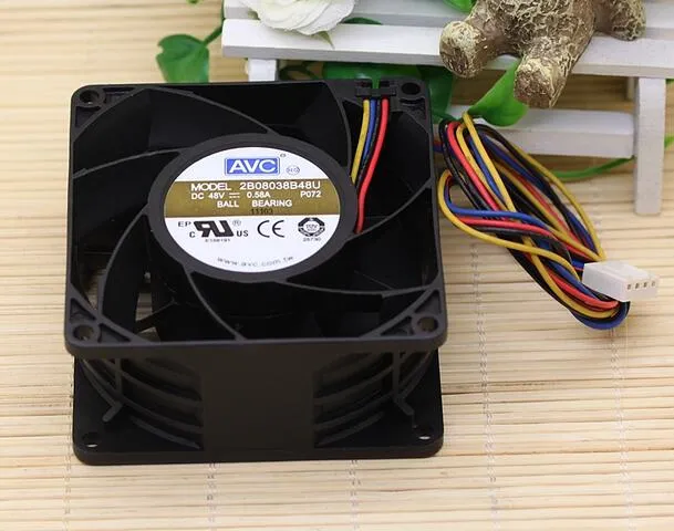 AVC 2B08038B48U DC48V 0.58A 8cm 4-line PWM dual ball cooling fan AVC 2B08038B48U DC48V 0.58A 8cm 4-line PWM dual ball cooling fan