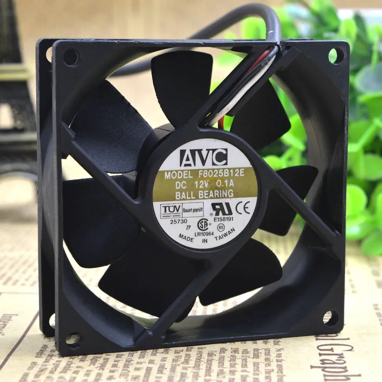 AVC F8025B12E DC12V 0.1A 3 line double ball bearing cooling fan AVC F8025B12E DC12V 0.1A 3 line double ball bearing cooling fan