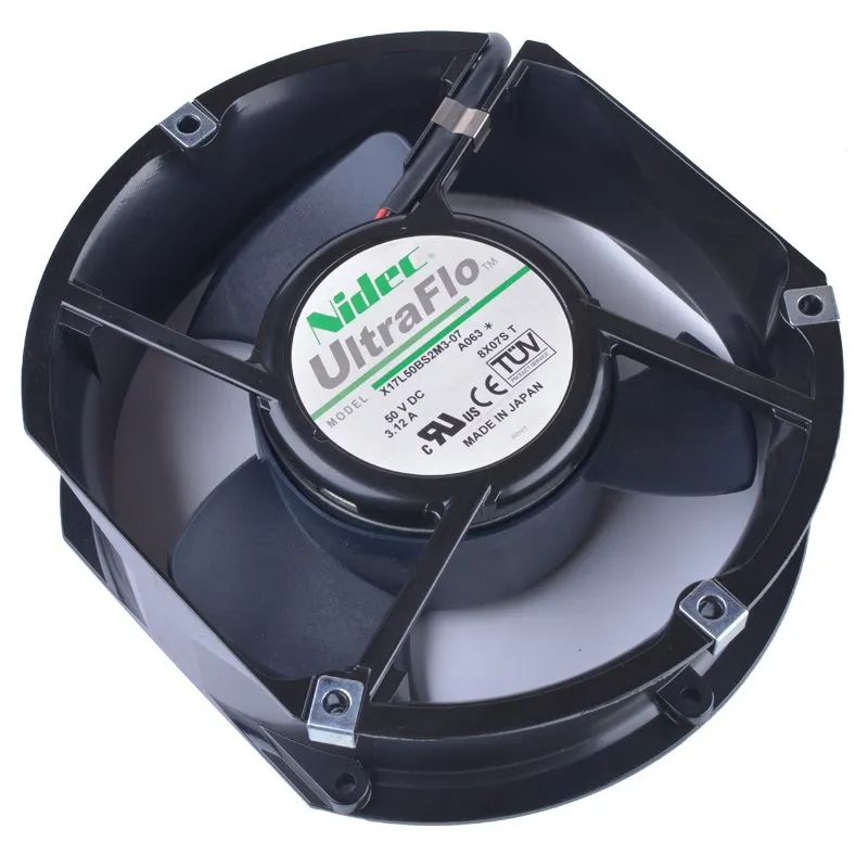 Nidec X17L50BS2M3-07 50V 3.12A 156W large air flow industrial equipment cooling fan Nidec X17L50BS2M3-07 50V 3.12A 156W large air flow industrial equipment cooling fan