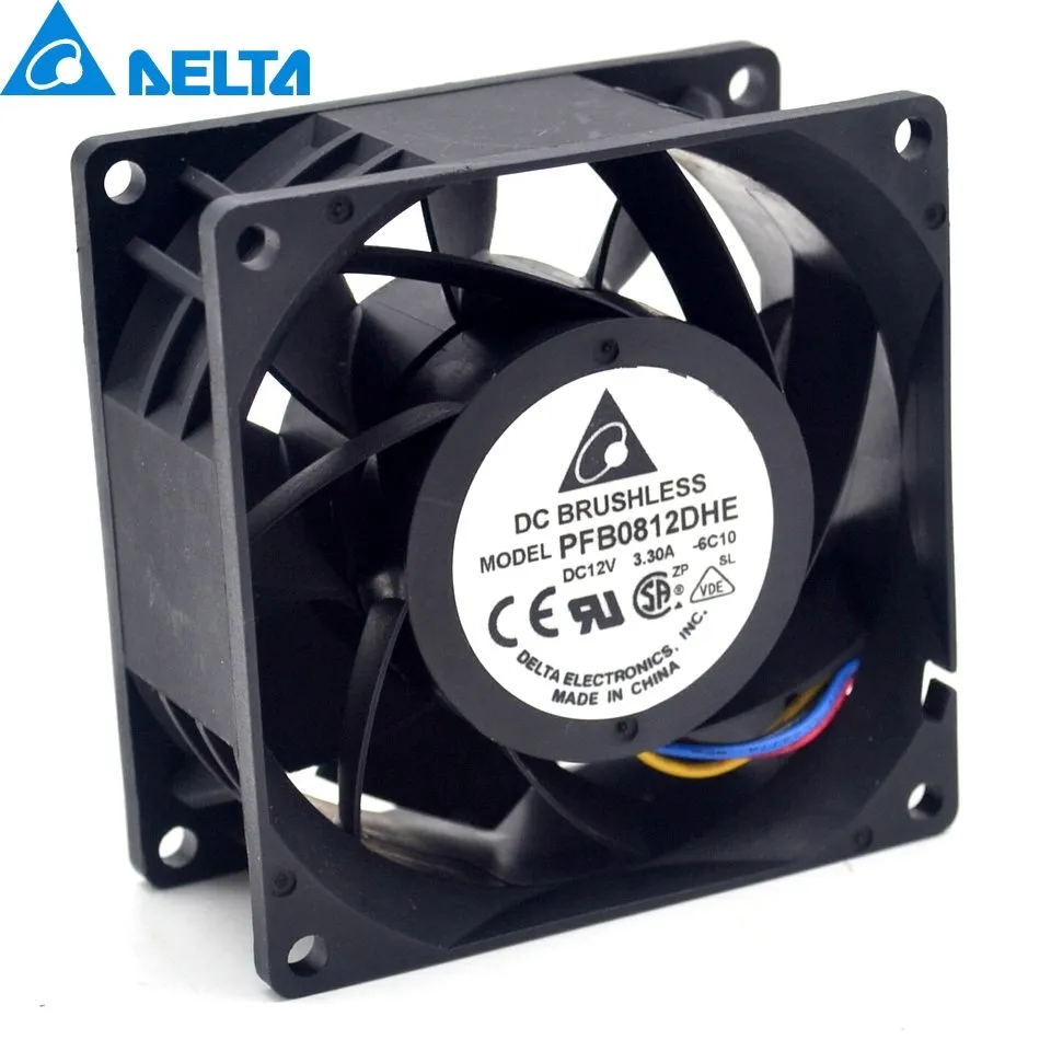Delta PFB0812DHE 8CM 3.3A 12v 80 * 80 * 38mm Axial Cooling Fan Delta PFB0812DHE 8CM 3.3A 12v 80 * 80 * 38mm Axial Cooling Fan
