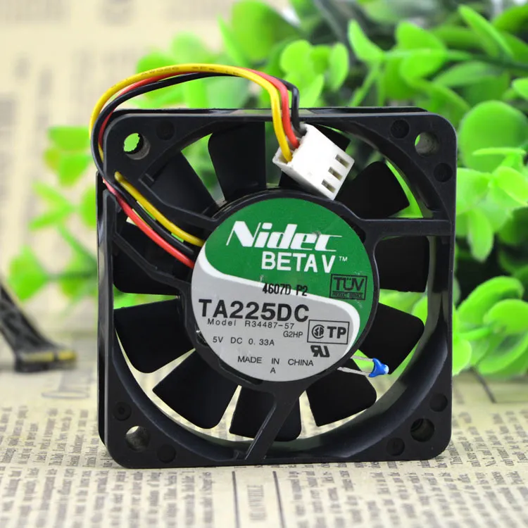 NIDEC TA2250C R34487-57 DC5V 0.31A 6cm 3 wire cooling fan NIDEC TA2250C R34487-57 DC5V 0.31A 6cm 3 wire cooling fan