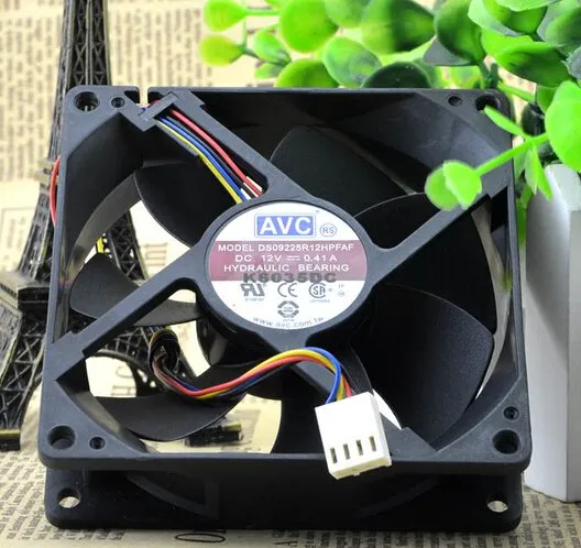 AVC DS09225R12HPFAF 12V 0.41A 4 wire PWM CPU cooling chassis fan AVC DS09225R12HPFAF 12V 0.41A 4 wire PWM CPU cooling chassis fan