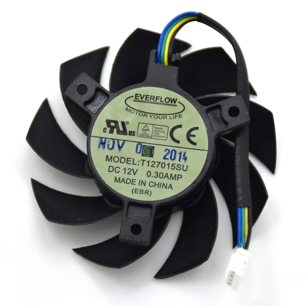 Everflow T127015SU DC12V 0.30AMP 4Pin Video Grafikkarte Lufter fan Everflow T127015SU DC12V 0.30AMP 4Pin Video Grafikkarte Lufter fan