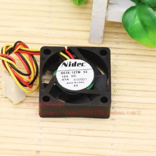 Nidec D03X-12TM 02 3 cm 12v 0.07a wire set-top box routing chassis fan Nidec D03X-12TM 02 3 cm 12v 0.07a wire set-top box routing chassis fan