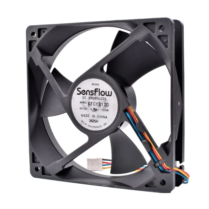 Delta EFC1212D SensFlow DC BRUSHLESS 12cm 1mm 125 12V 0.75A cooling fan Delta EFC1212D SensFlow DC BRUSHLESS 12cm 1mm 125 12V 0.75A cooling fan