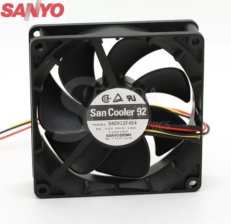 Sanyo 9A0912F404 9025 90mm DC12V 0.14A server inverter axial cooling fan Sanyo 9A0912F404 9025 90mm DC12V 0.14A server inverter axial cooling fan