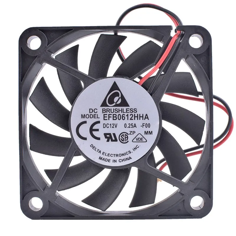 Delta EFB0612HHA 6cm 60mm 12V 0.25A Double ball bearing large air volume cooling fan Delta EFB0612HHA 6cm 60mm 12V 0.25A Double ball bearing large air volume cooling fan