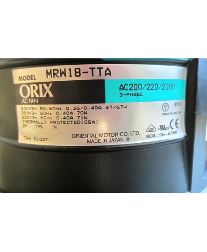 ORIX MRW18-TTA 180*180*110MM cooling fan ORIX MRW18-TTA 180*180*110MM cooling fan