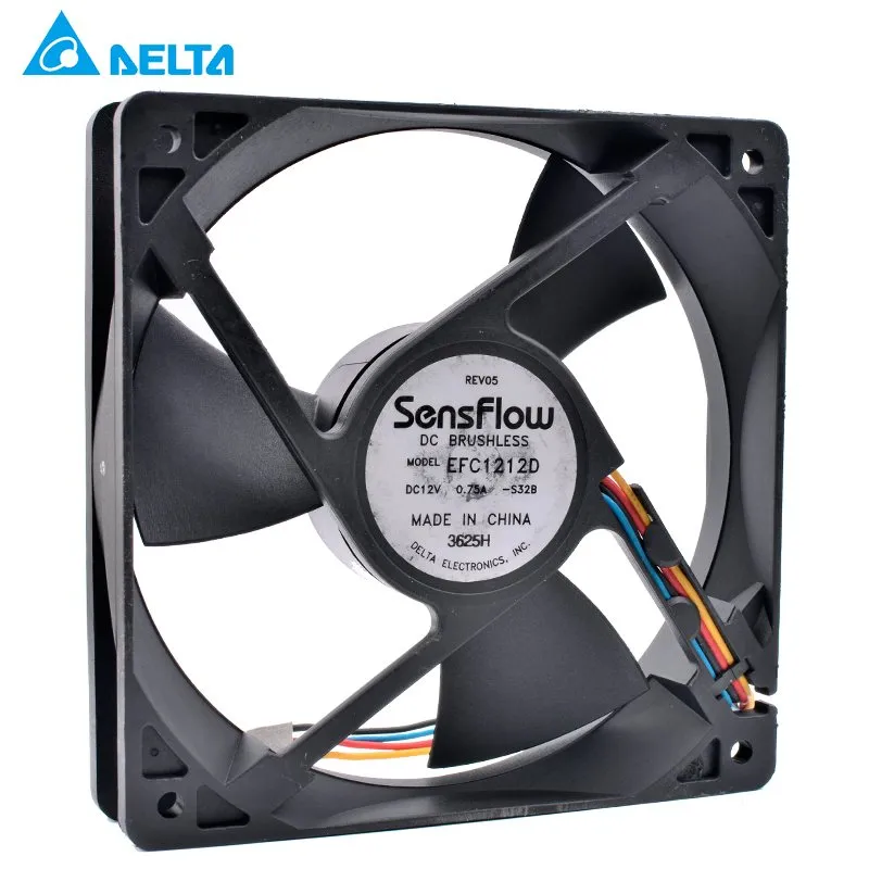 Delta EFC1212D SensFlow DC BRUSHLESS 12cm 1mm 125 12V 0.75A cooling fan Delta EFC1212D SensFlow DC BRUSHLESS 12cm 1mm 125 12V 0.75A cooling fan