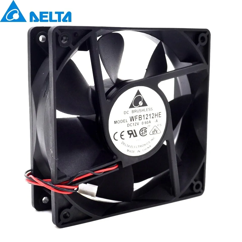 Delta WFB1212HE 12V 0.6A 7.2W double ball bearing cooling fan Delta WFB1212HE 12V 0.6A 7.2W double ball bearing cooling fan