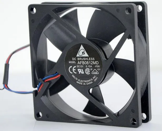Delta AFB0812MD 80*80*20 DC 12V 0.2A three wire chassis power supply fan cooling device Delta AFB0812MD 80*80*20 DC 12V 0.2A three wire chassis power supply fan cooling device