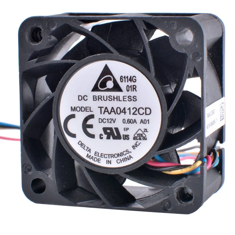 DELTA TAA0412CD 12V 0.60A 4-wire 4pin double ball bearing cooling fan DELTA TAA0412CD 12V 0.60A 4-wire 4pin double ball bearing cooling fan