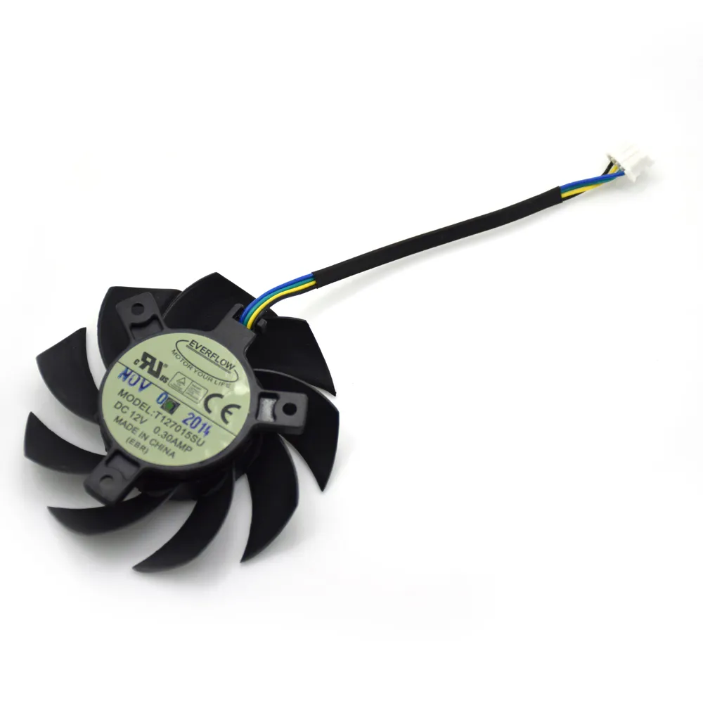 Everflow T127015SU DC12V 0.30AMP 4Pin Video Grafikkarte Lufter fan Everflow T127015SU DC12V 0.30AMP 4Pin Video Grafikkarte Lufter fan