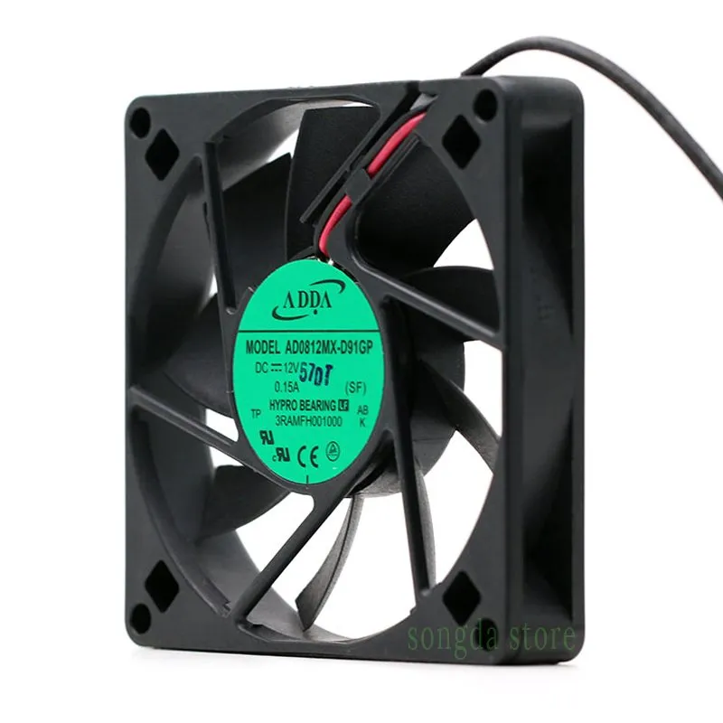 ADDA AD0812MX-D91GP DC12V 0.15A 2-wire cooling Fan ADDA AD0812MX-D91GP DC12V 0.15A 2-wire cooling Fan