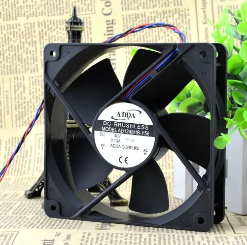 ADDA AD1248HB-Y56 40V 0.13A 12CM three line dual ball cooling fan ADDA AD1248HB-Y56 40V 0.13A 12CM three line dual ball cooling fan